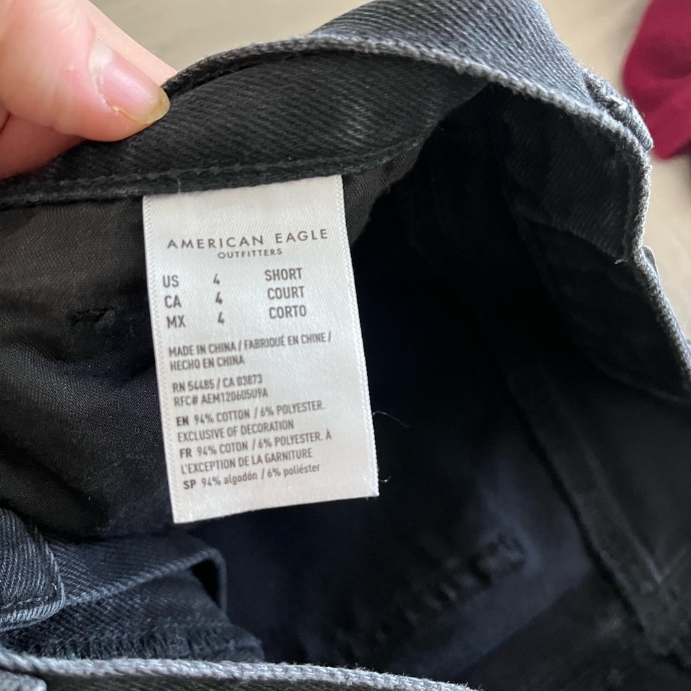 American Eagle black boyfriend distressed jeans